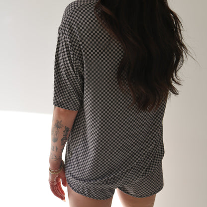 Women's Bamboo Short Set | Street Micro Check