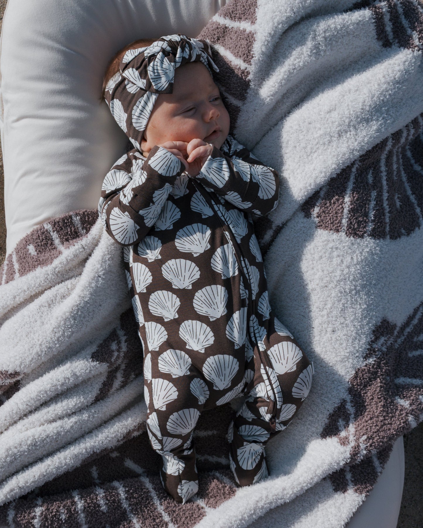 Bamboo Zip Pajamas | Seashells